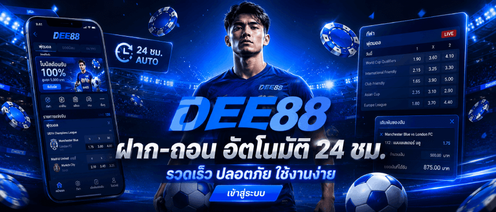 ฝาก-ถอน อัตโนมัติ 24 ชม. รวดเร็ว ปลอตภัย ใช้งานง่าย banner dee88